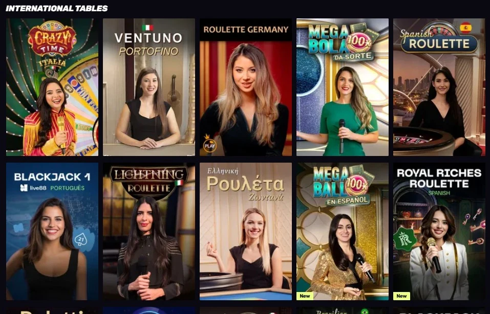 Juegos con crupier en vivo